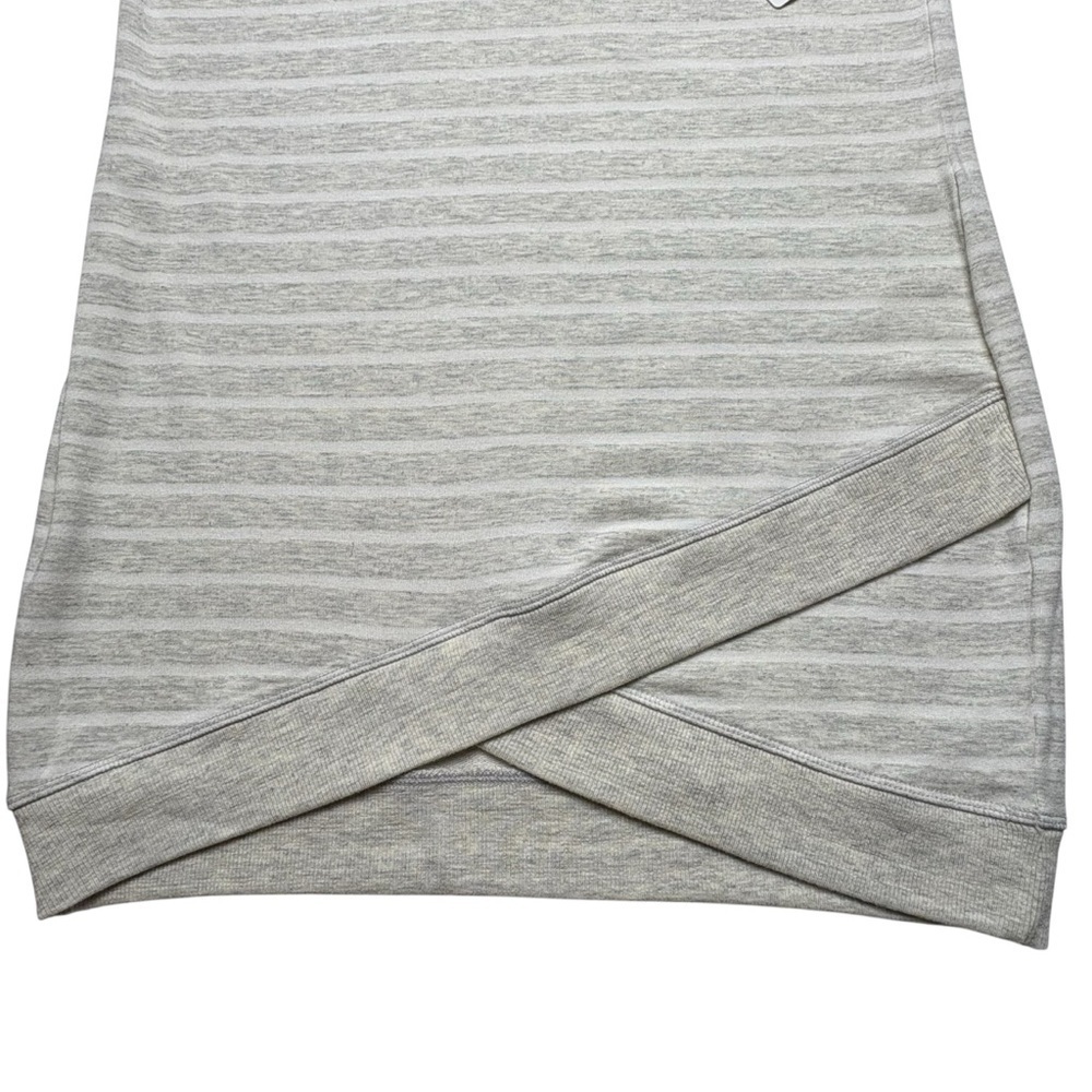 NWT Athleta Gray Striped Criss Cross Sweatshirt Dress S Modal Blend Lightweight - Picture 5 of 13